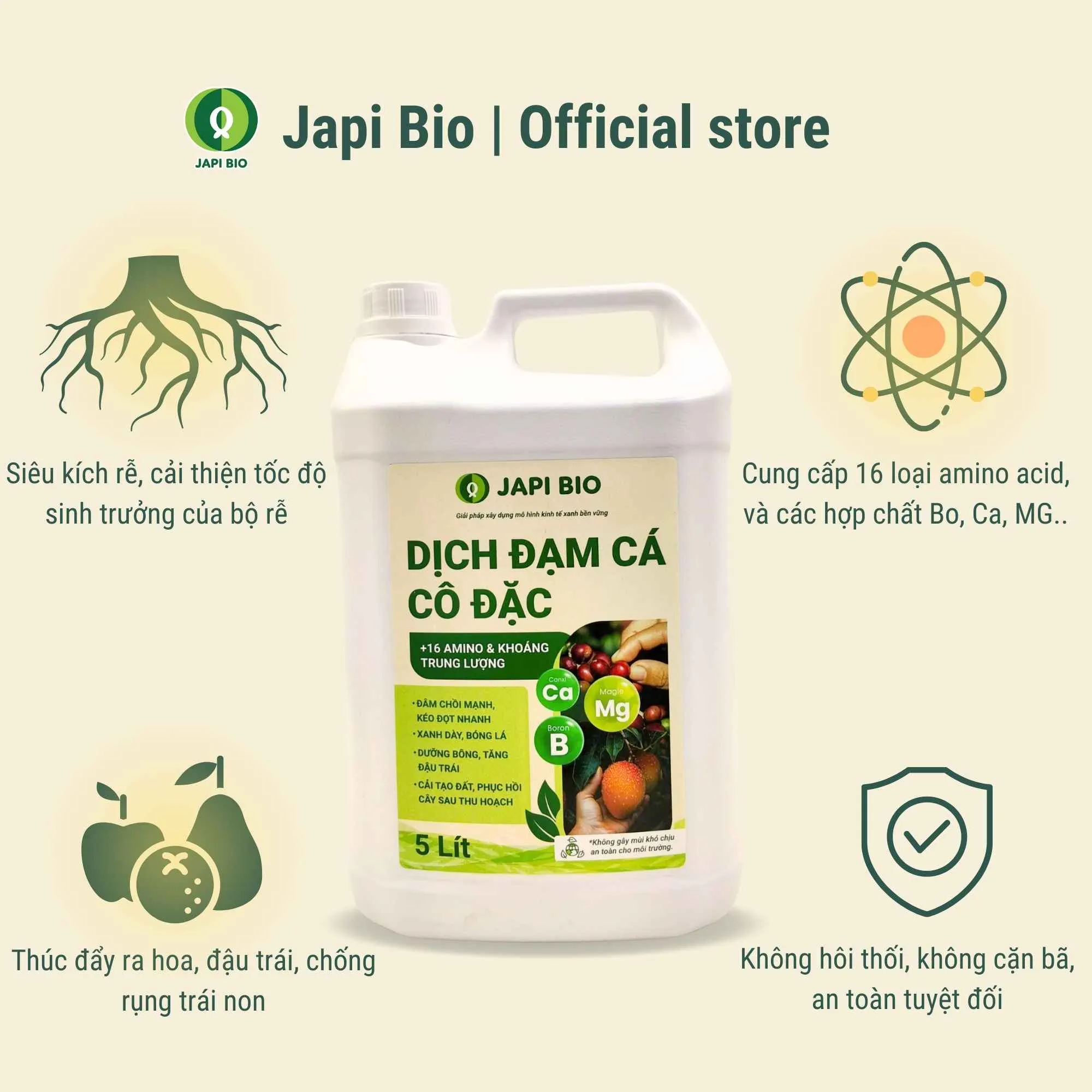 dam-ca-amino Japi-Bio-can-5-lít