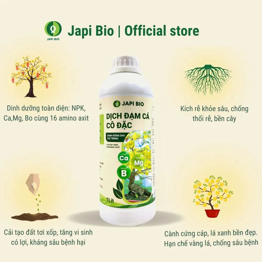 dam-ca-amino phân bón mai vàng - đạm cá amino japi bio