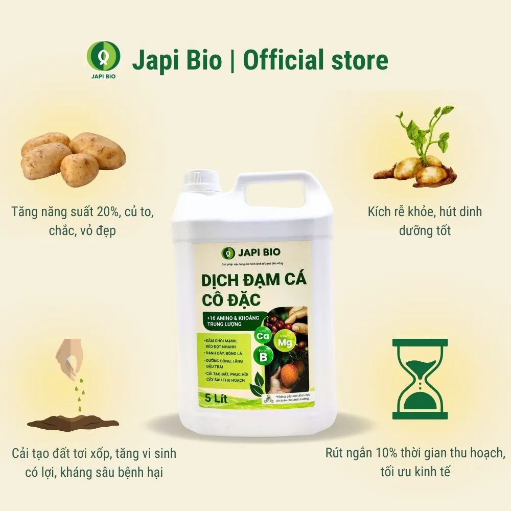 Phân bón khoai tây- đạm cá hữu cơ Japi Bio
