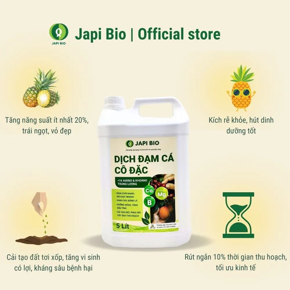 dam-ca-amino phân bón cây dứa- đạm cá amino cô đặc japi bio