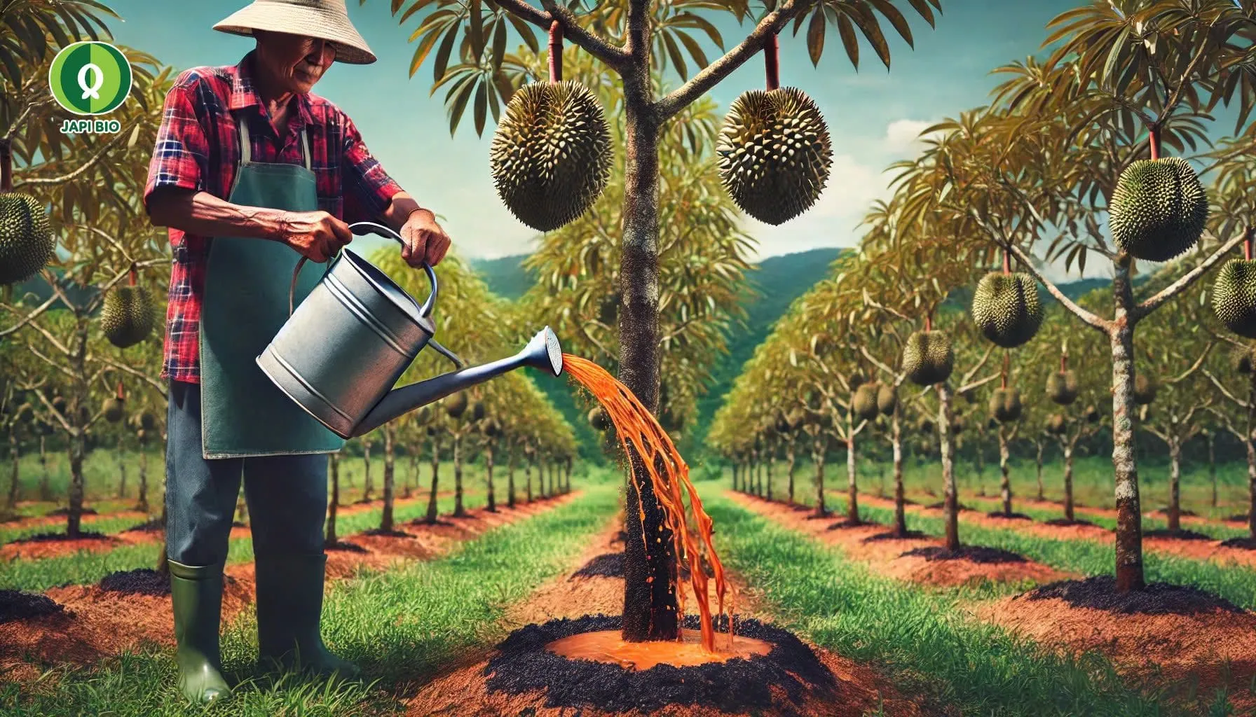 tưới đạm cá có làm sỉ mủ cây sầu riêng không?