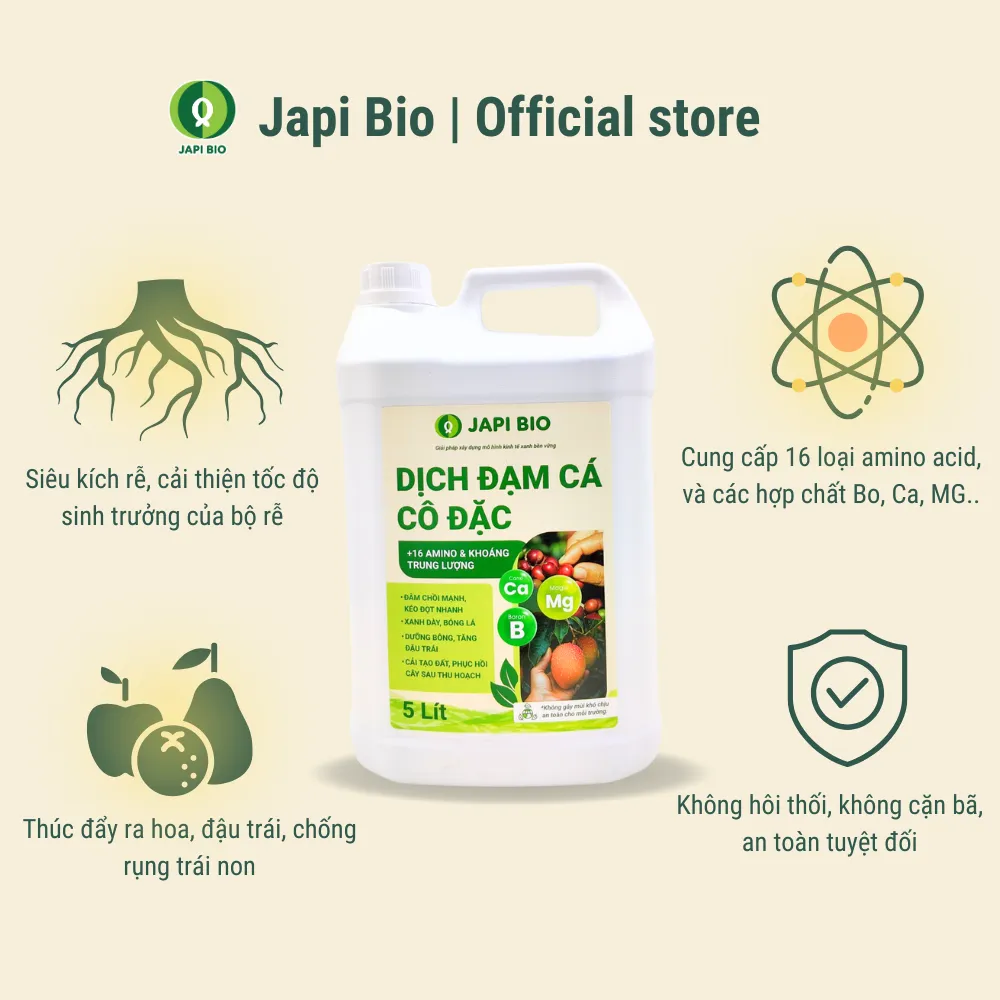 dam-ca-amino phân bón cây ăn quả - đạm cá amino japi bio